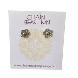 Sterling Silver Flower Post Stud Earrings‎ NWT